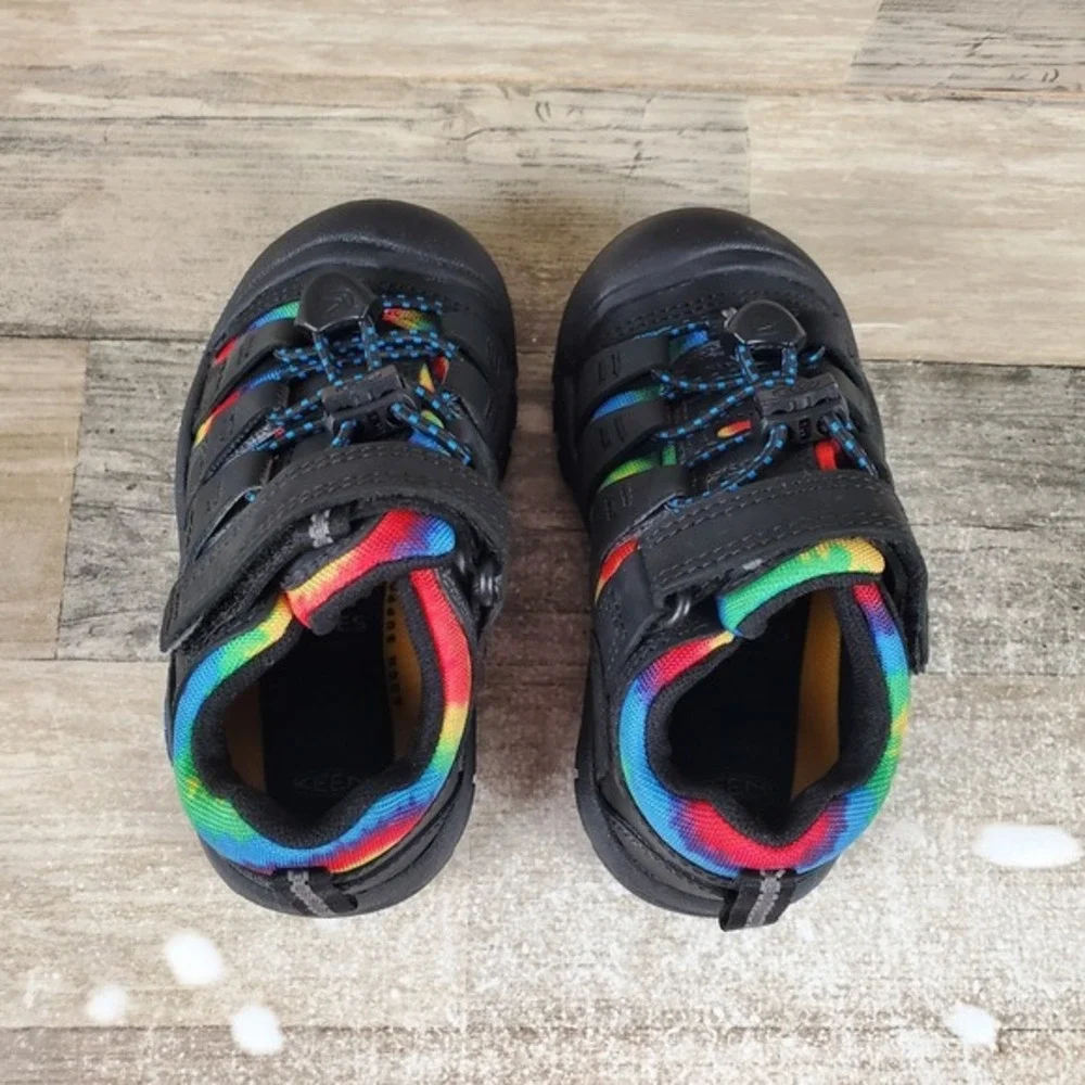 Keen Newport Childrens Sandals Sz 8 Black Original‎ Tie Dye Sandal